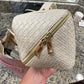 Cream colored Large Capacity Makeup Bag