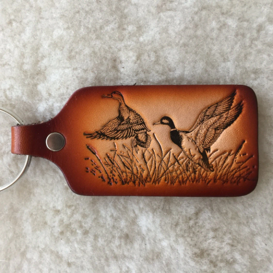 Lindy Leather - Handmade Leather Wildlife Keychain - Hunting Fishing