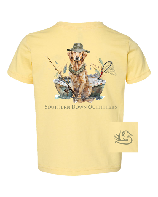 Southern Down Outfitters - Dog in Boat Toddler Tee (Color is Butter)