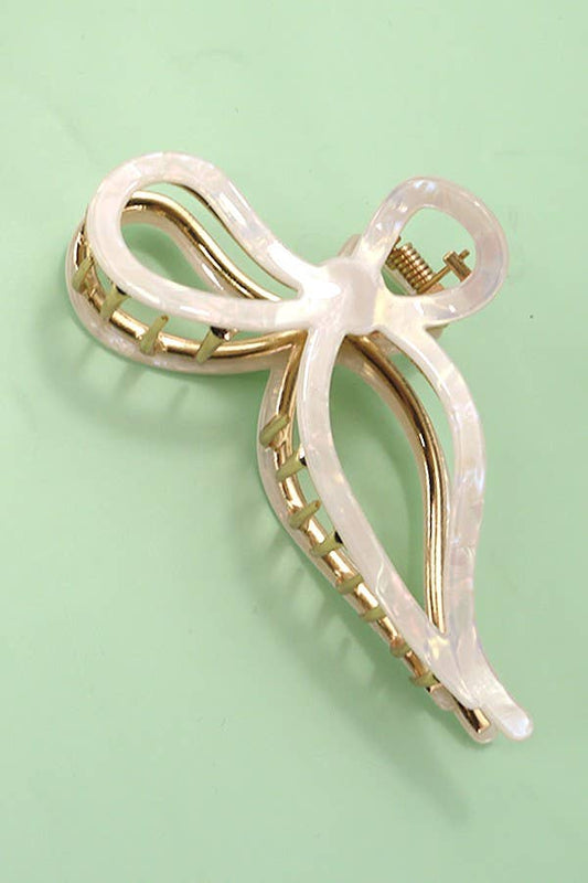 JUMBO CELLULOSE CASTING BOW HAIR CLAW CLIPS