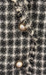 Plaid tweed blazer with pearl buttons