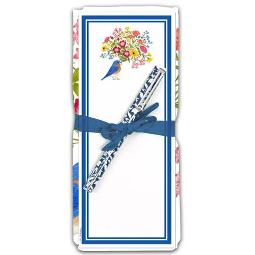 Flour Sack Towel & Magnetic Note Pad Set-flowers
