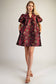 Ruffle V-Neck Puff Sleeve Mini Dress
