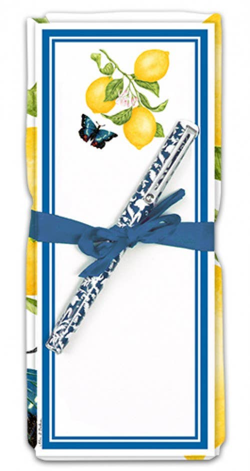 Flour Sack Towel & Magnetic Note Pad Set-Lemons