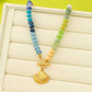 JOSSLYN by wall to wall - Rainbow Beaded Seashell Charm Necklace | 80N92899