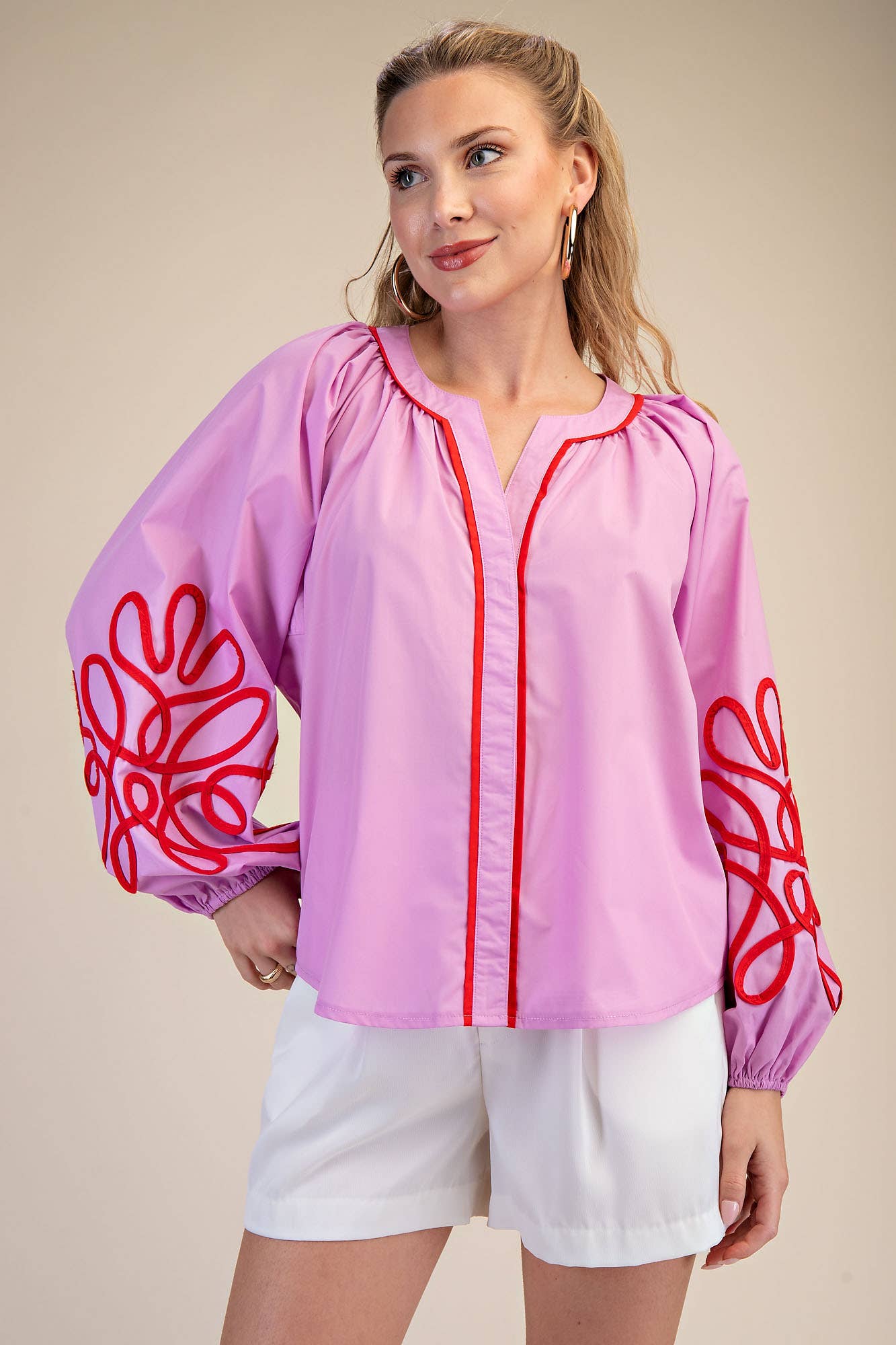Detail Puff Sleeve Blouse