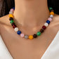 JOSSLYN by wall to wall - HIGH GLOSSY MULTI COLOR BEADED CHAIN NECKALCE | 80N92627