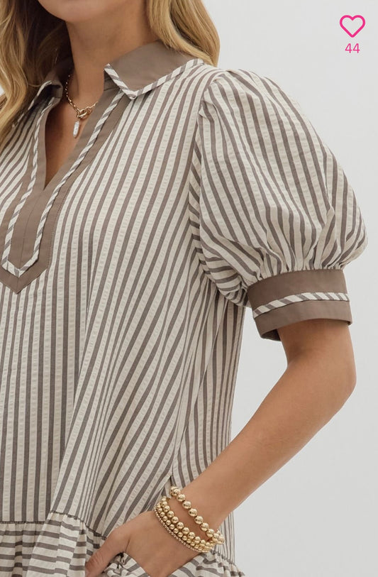 Mocha Mousse babydoll dress
