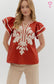 Cinnamon flutter sleeve top
