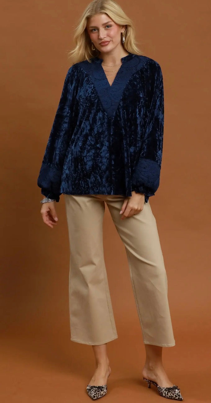Blue Velvet Top