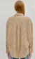 Textured shirt with pleated drape hem