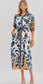 Abstract contrast midi dress