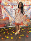 Floral print bubble sleeve dress with pockets