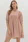Striped Seersucker V-Neck Dress
