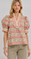 Floral pattern puff sleeve top