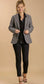 Plaid tweed blazer with pearl buttons