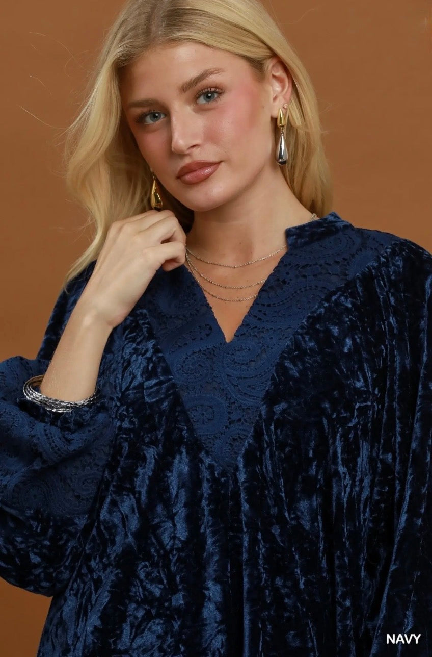 Blue Velvet Top