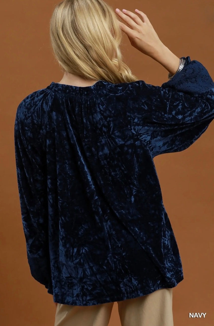Blue Velvet Top