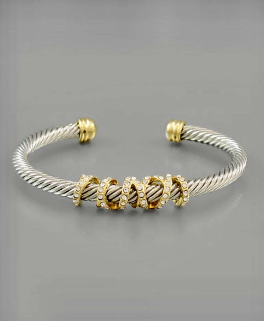 Cable cuff bracelet