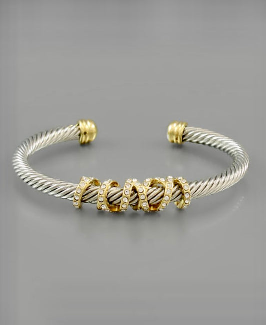 Cable cuff bracelet