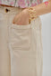 Ecru pants with cute patch pockets