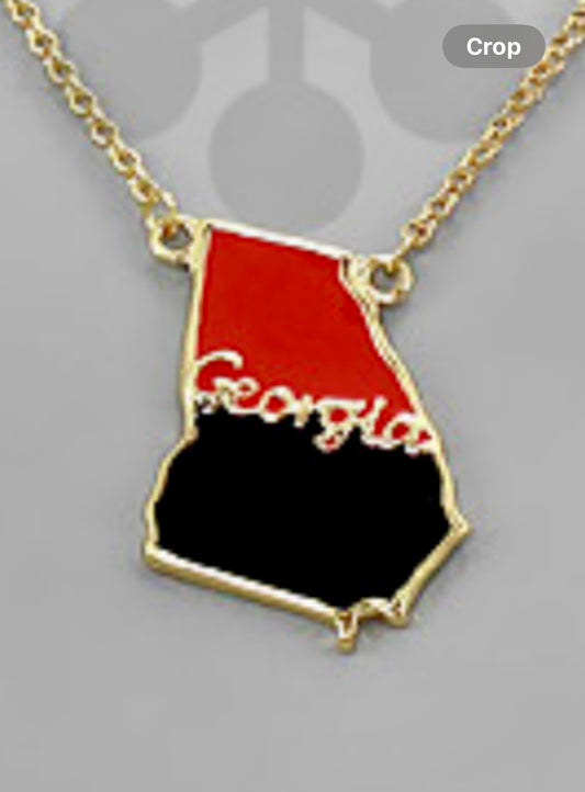 Red and Black state necklace set