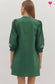 Hunter green embroidered dress