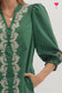 Hunter green embroidered dress