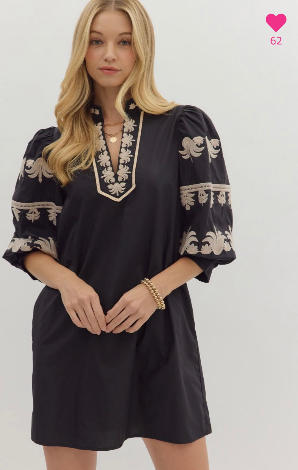 Black embroidered dress