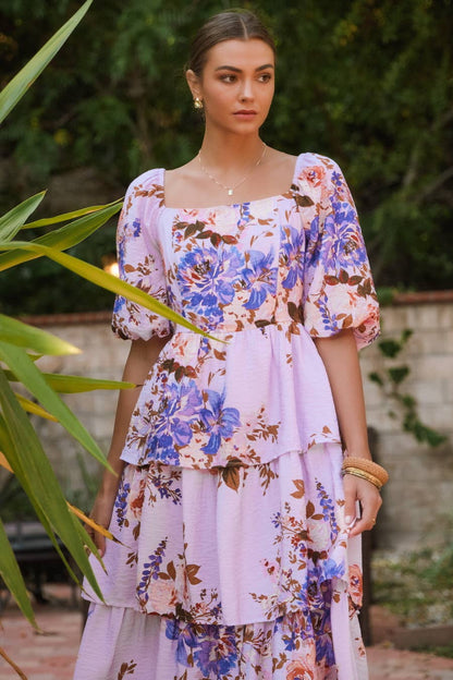 tired midi dress Lilac Textured Smocking Bodice PinkBlush Polka dot sleeveless tired midi dress with smocked top Lunch Date Sleeveless Tired Midi