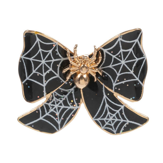 Halloween Spider Bow Pin Brooch