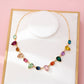 Rainbow Pear Gemstone Dangle Necklace