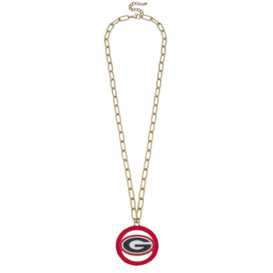 Canvas Style - Georgia Bulldogs Logo Medallion Necklace