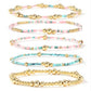 MULTI LAYER NATURAL STONE BALL CHAIN LINK BRACELET