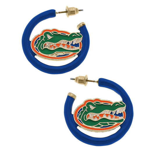 Canvas Style - Florida Gators Logo Enamel Hoop Earrings