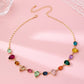 Rainbow Pear Gemstone Dangle Necklace