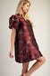 Ruffle V-Neck Puff Sleeve Mini Dress