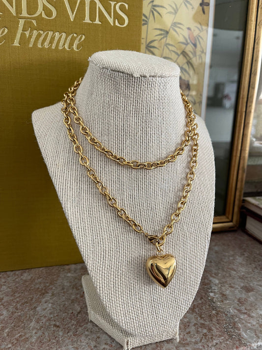 Trending Puffy Heart Chain Necklace