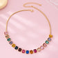 Rainbow Emerald-Cut Gemstone Statement Necklace