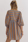 Mocha with blue stripe print dress