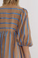 Mocha with blue stripe print dress