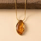 Marbled Stone Oval Pendant Necklace