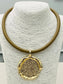 TWO FORTY TWO - CHIC - Stamped Pendant Necklace (dark taupe)