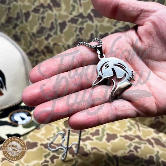 Ridge&Holler - Wood Duck- Stainless Steel Necklace and Pendant