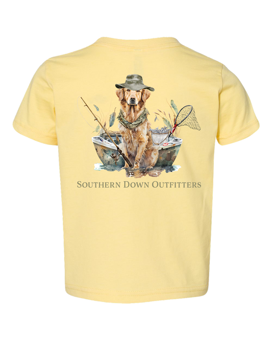 Southern Down Outfitters - Dog in Boat Toddler Tee (Color is Butter)