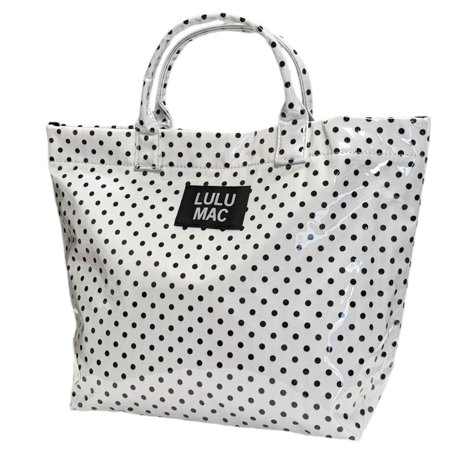 LULU MAC TOTE BAG WHITE/BLACK DOT