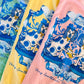 Demure Dogs, Spring Chinoiserie Blue & White Artisan Graphic Tee