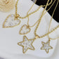Sweet Cherry Sky - Beaded Necklace with Heart or Star Pendant with Pearls