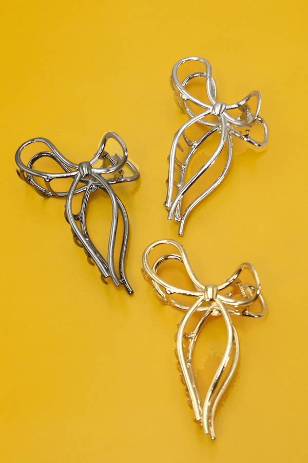 BOW HAIR CLAW CLIP Gold