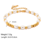 18K Gold Plated Stainless Steel & Faux Pearl Bracelet